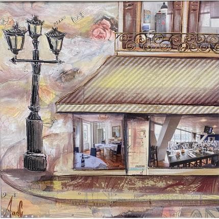 Peinture Le lampadaire par Aud C | Tableau Figuratif Urbain