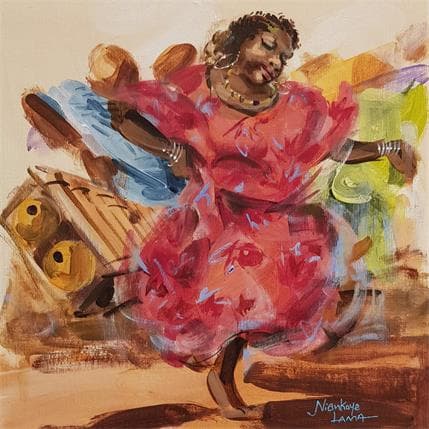 Peinture LA DANSEUSE DU BALAFOND par Lama Niankoye | Tableau Figuratif Acrylique Scènes de vie