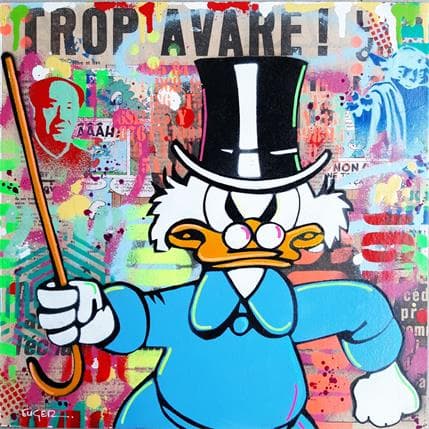 Gemälde Trop avare von Euger Philippe | Gemälde Pop-Art Acryl, Graffiti Pop-Ikonen
