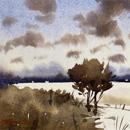 Peinture Country Roads par Dandapat Swarup | Tableau Figuratif Aquarelle Paysages, Scènes de vie