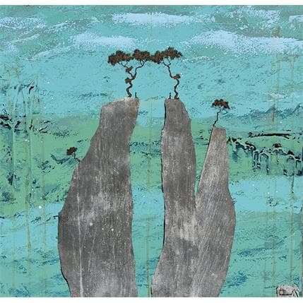 Peinture AT THE TOP OF BORNEO JUNGLE par Lemonnier  | Tableau Figuratif minimaliste, Paysages