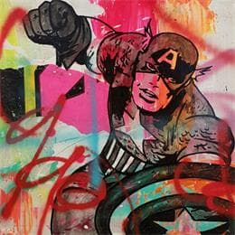 Pintura Captain A por Mestres Sergi | Pintura Pop-art Graffiti Pop icons
