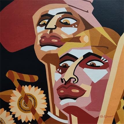 Peinture USHUMI Y ELEGA par S.Uria | Tableau Figuratif Acrylique Portraits