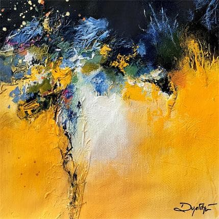 Peinture Instant jaune par Dupetitpré Roselyne | Tableau Abstrait Acrylique Minimaliste
