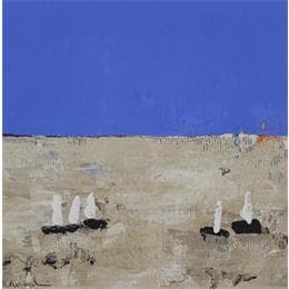 Pintura M 475 por Moracchini Laurence | Pintura Abstract Acrylic Landscapes, Marine