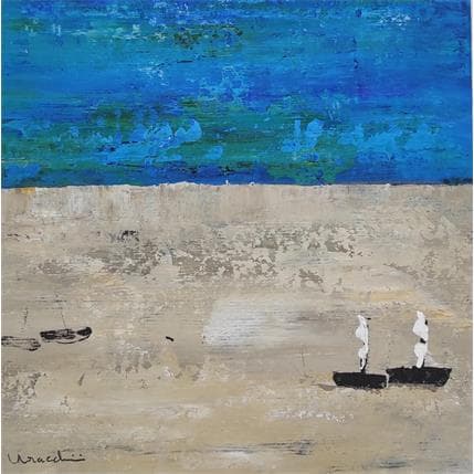 Peinture D 384 par Moracchini Laurence | Tableau Abstrait Acrylique Marine