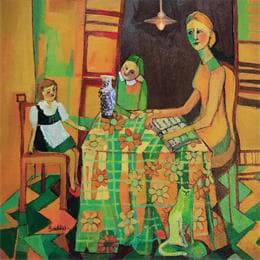 Peinture Les étudiantes par Sundblad Silvina | Tableau Figuratif Acrylique, Huile Scènes de vie