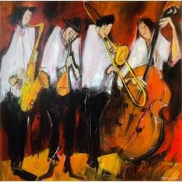 Pintura Harmonie à quatre por Signamarcheix Bernard | Pintura Figurative Acrylic Life style