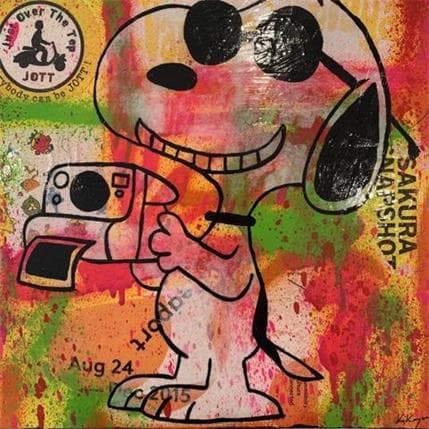 Peinture Snoopy Polaroïd par Kikayou | Tableau Pop-art Graffiti Icones Pop