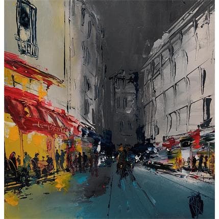 Peinture SOIR EN VILLE par Raffin Christian | Tableau Figuratif Huile Scènes de vie