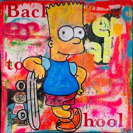 Gemälde Bart Skate von Kikayou | Gemälde Pop-Art Graffiti Pop-Ikonen