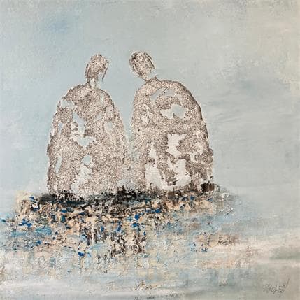 Painting AU COEUR DU BLEU, PRÈS DE TOI by Escolier Odile | Painting