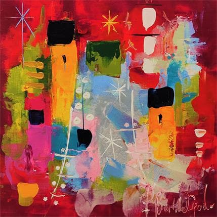 Peinture Au pays du soleil levant par Bastide d´Izard Armelle | Tableau Abstrait Acrylique Paysages, Urbain