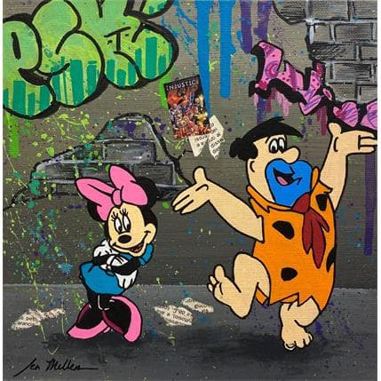 Peinture Flitstones Parade par Miller Jen  | Tableau Street Art icones Pop