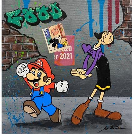 Peinture Super Mario Love par Miller Jen  | Tableau Street Art icones Pop