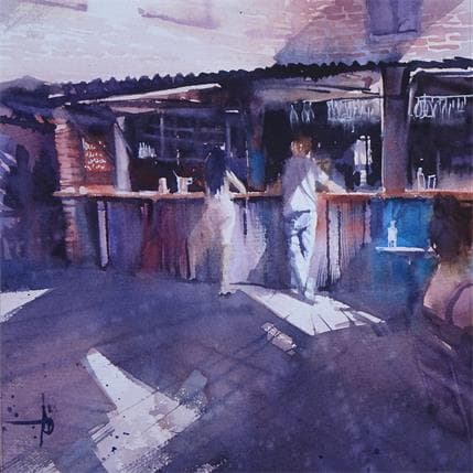 Peinture Peut-être le début d'une histoire par Abbatucci Violaine | Tableau Figuratif Aquarelle scènes de vie, Urbain