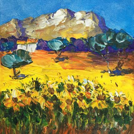 Painting Tournesols du Mont Ventoux by Sabourin Nathalie | Painting  Oil