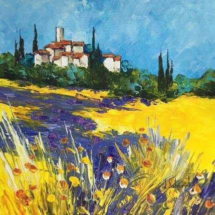 Peinture Village du côté de Draguignan par Sabourin Nathalie | Tableau Figuratif Huile Icones Pop