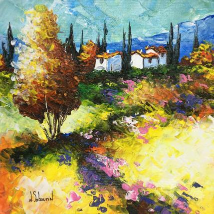 Peinture Printemps en Provence par Sabourin Nathalie | Tableau Figuratif Huile Icones Pop