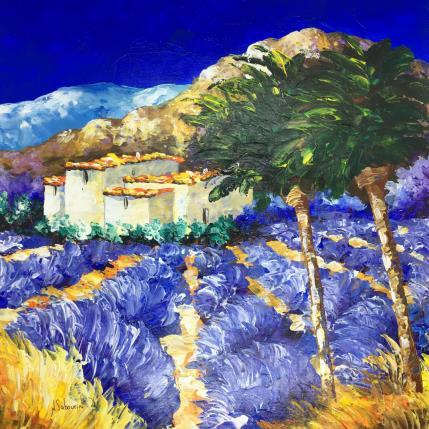 Peinture Senteurs lavande par Sabourin Nathalie | Tableau  Huile