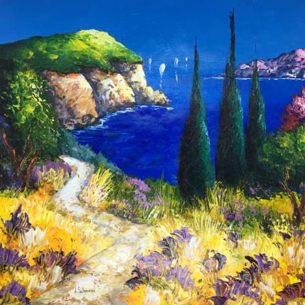 Peinture Sentier Corse par Sabourin Nathalie | Tableau  Huile