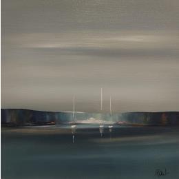 Gemälde Horizon marin 32 von Roussel Marie-Ange et Fanny | Gemälde Impressionismus Öl Landschaften, Marine, Minimalistisch