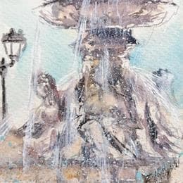 Painting Troyes 41 by Hoffmann Elisabeth | Painting Figurative Watercolor Urban