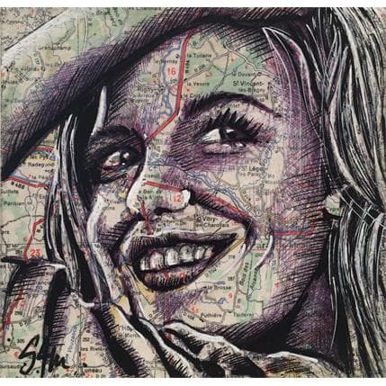 Peinture Paris Tour par S4m | Tableau Street Art Acrylique Portraits