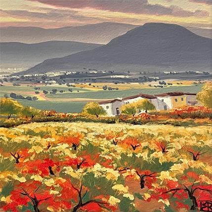 Peinture Wineyards of autumn II par Requena Elena | Tableau Figuratif Huile Icones Pop, Portraits