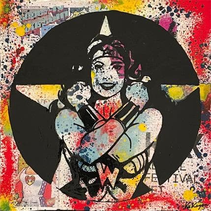 Peinture Wonder women par Kikayou | Tableau Figuratif Graffiti, Huile Icones Pop