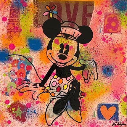 Peinture Minnie par Kikayou | Tableau Figuratif Graffiti, Huile Icones Pop, Portraits