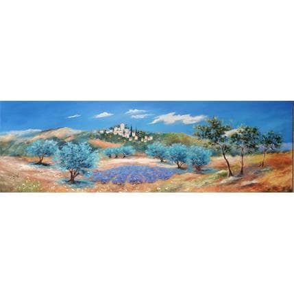 Peinture Sous les oliviers par Lyn | Tableau Figuratif Huile Paysages