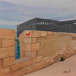 Peinture Mucem #5 par Argall Julie | Tableau Figuratif Huile Urbain