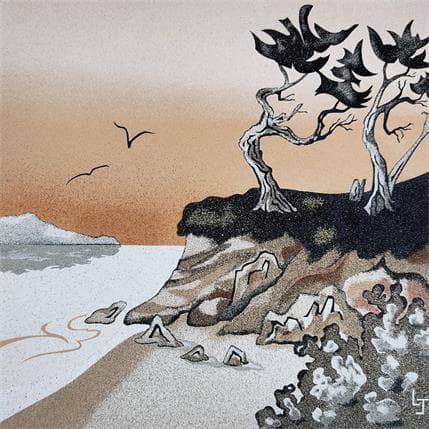 Peinture Falaise par Jovys Laurence  | Tableau Figuratif Sable Paysages