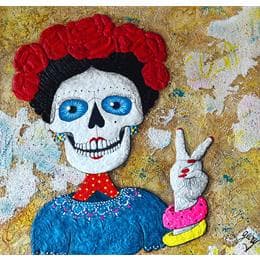 Peinture Hola es Frida par Geiry | Tableau Art Singulier Icones Pop