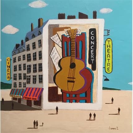 Peinture La guitare par Lionnet Pascal | Tableau Surréalisme Acrylique Animaux