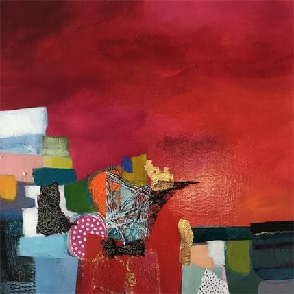 Peinture La cité retrouvée par Lau Blou | Tableau Abstrait Acrylique Paysages