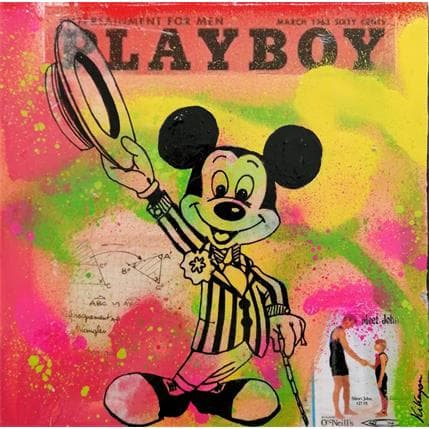 Peinture Mickey playboy par Kikayou | Tableau Pop-art Graffiti Icones Pop