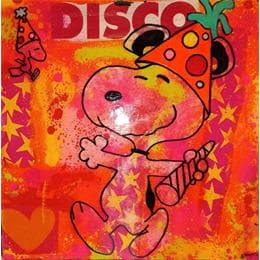 Pintura Snoopy disco por Kikayou | Pintura Pop-art Graffiti Pop icons