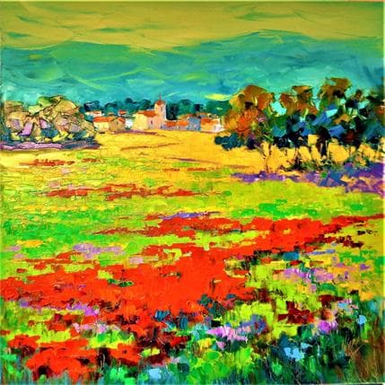Peinture Campo de amapolas par Jmara Tatiana | Tableau  Huile