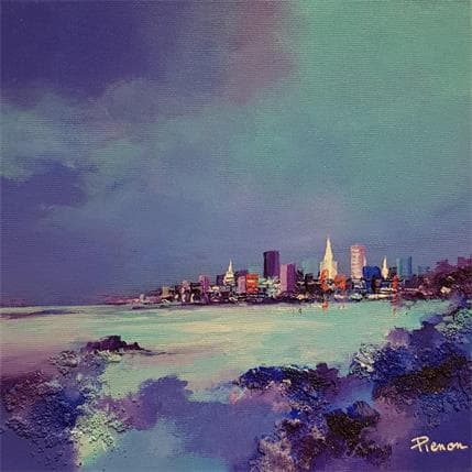 Peinture Skyline par Pienon Cyril | Tableau Figuratif Acrylique Marine, Paysages