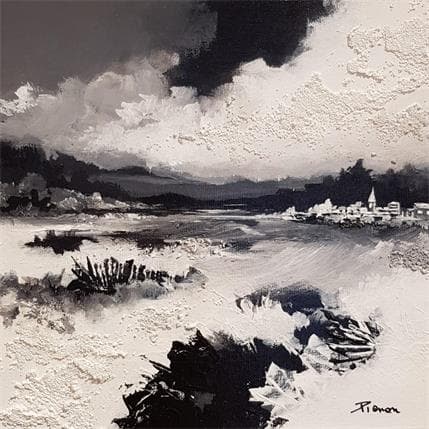 Peinture Black Town 2 par Pienon Cyril | Tableau Figuratif Acrylique Marine, Paysages