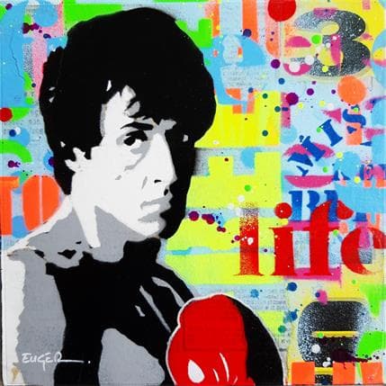Peinture Rocky par Euger Philippe | Tableau Pop-art Acrylique, Collage, Graffiti Icones Pop, Portraits