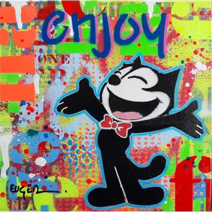 Peinture Enjoy Felix par Euger Philippe | Tableau Pop-art Acrylique, Collage, Graffiti Icones Pop, Portraits