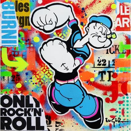 Peinture It's only Rock'n Roll par Euger Philippe | Tableau Pop-art Acrylique, Collage, Graffiti Icones Pop, Portraits