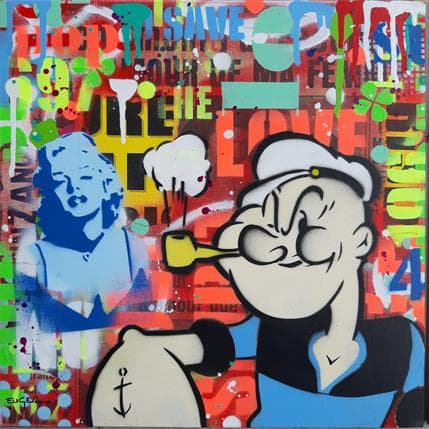 Peinture Pop eye par Euger Philippe | Tableau Pop-art Acrylique, Collage, Graffiti Icones Pop, Portraits