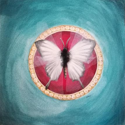 Peinture Io la bella farfalla etrusca par Nai | Tableau Art naïf Acrylique animaux