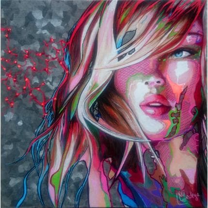 Peinture Collection Lady Mystic 1 par Medeya Lemdiya | Tableau Pop-art Acrylique, Huile, Métal Portraits