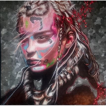 Peinture Collection Lady Fantazy 1 par Medeya Lemdiya | Tableau Pop-art Acrylique, Huile, Métal Portraits
