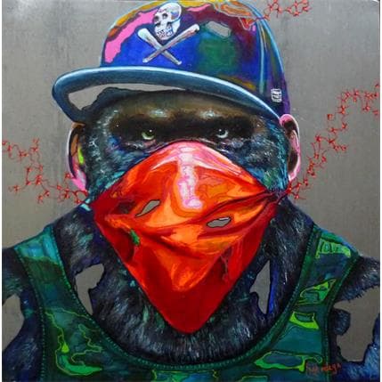 Peinture Gangsta M. par Medeya Lemdiya | Tableau Pop-art Acrylique, Huile, Métal Portraits